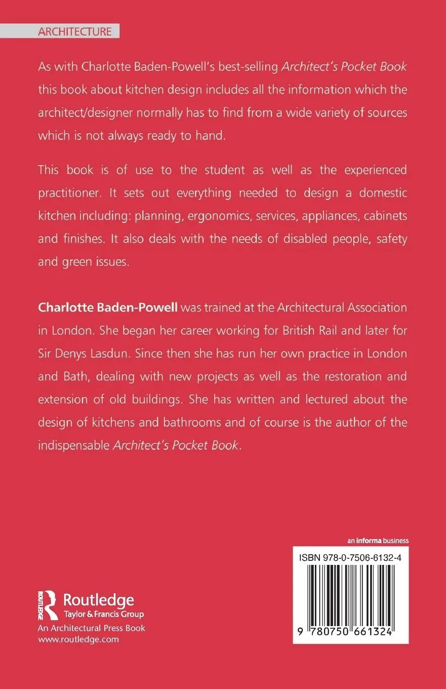 Rückseite: 9780750661324 | Architect's Pocket Book of Kitchen Design | Charlotte Baden-Powell