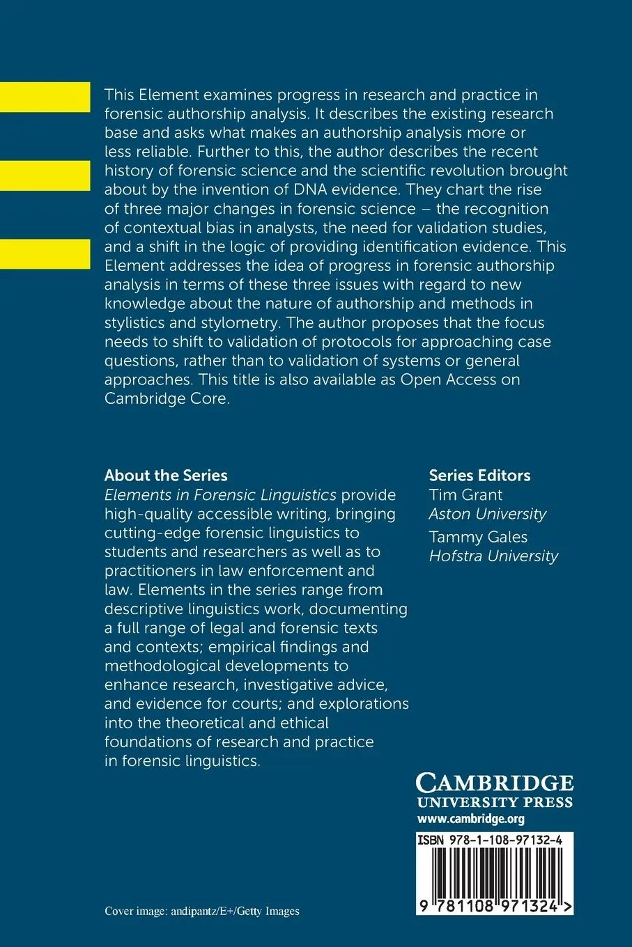 Rückseite: 9781108971324 | The Idea of Progress in Forensic Authorship Analysis | Tim Grant