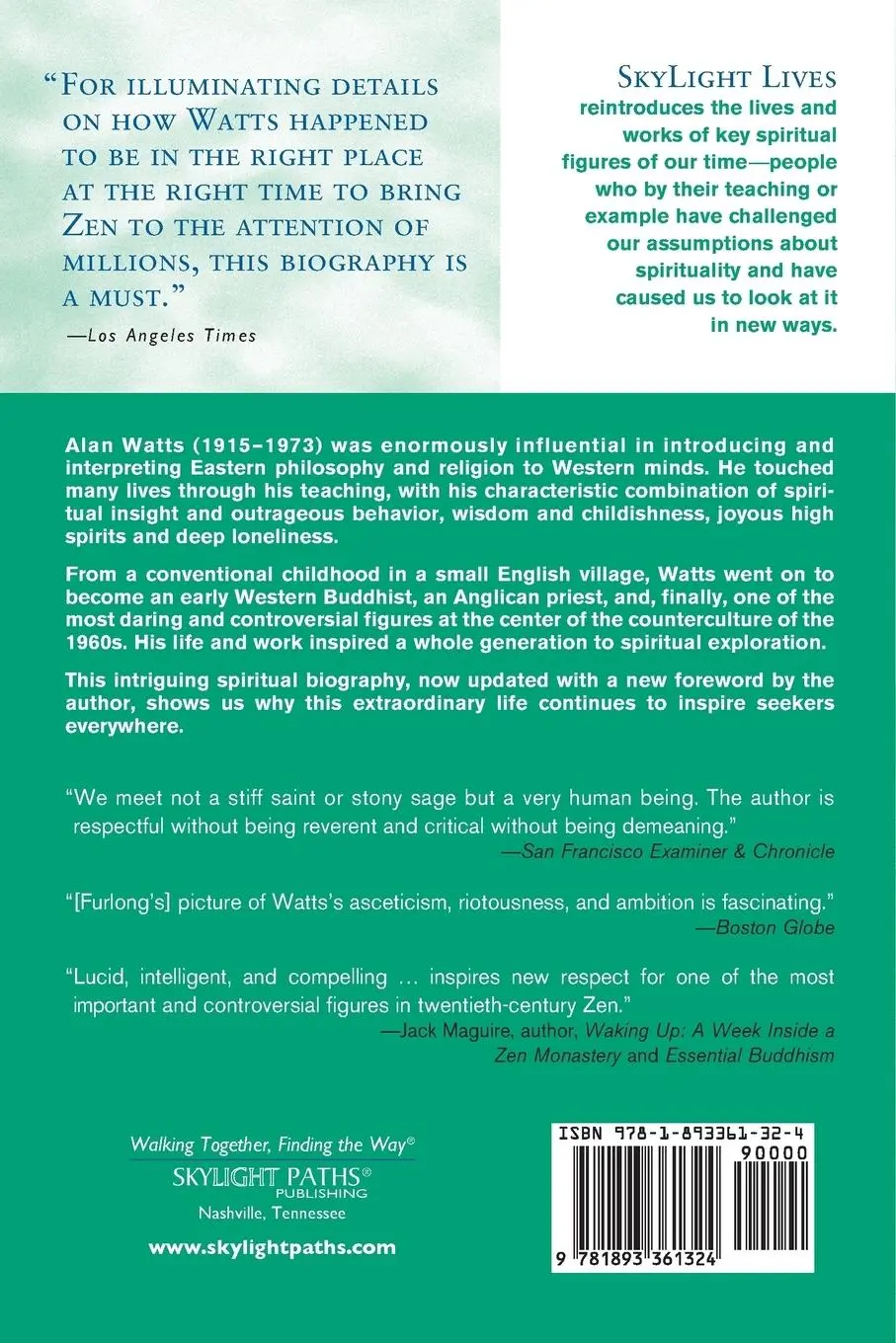 Rückseite: 9781893361324 | Zen Effects | The Life of Alan Watts | Monica Furlong | Taschenbuch