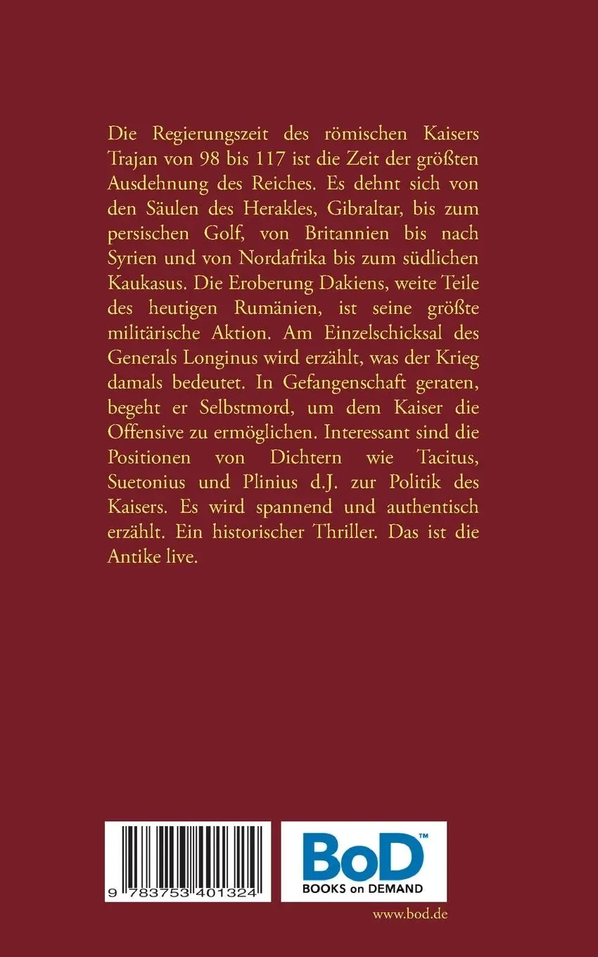 Rückseite: 9783753401324 | Die Maske des Trajanus | Historischer Roman | Klaus Funke | Buch