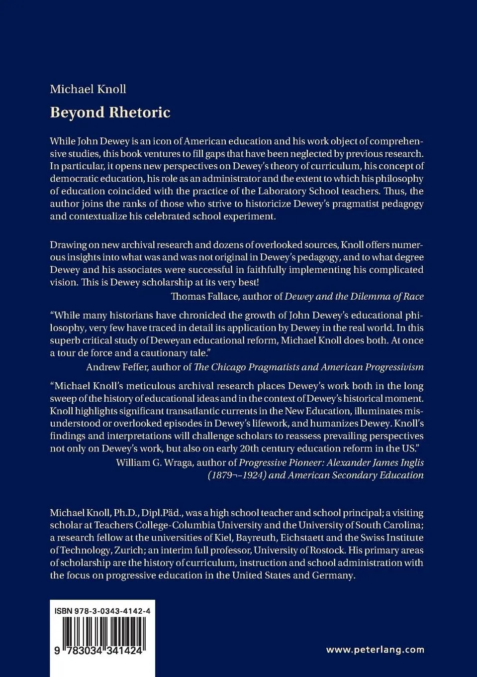 Rückseite: 9783034341424 | Beyond Rhetoric | New Perspectives on John Dewey's Pedagogy | Knoll