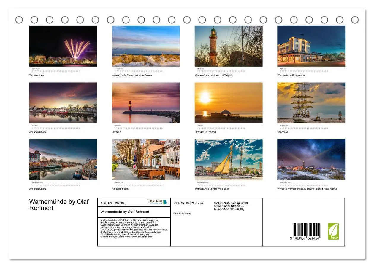 Bild: 9783457621424 | Warnemünde by Olaf Rehmert (Tischkalender 2026 DIN A5 quer),...