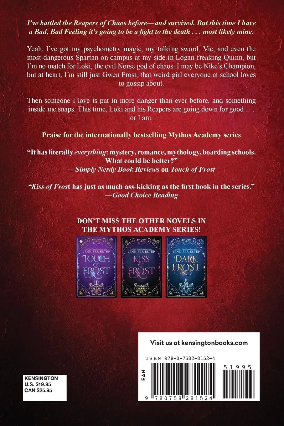 Rückseite: 9780758281524 | Killer Frost | Jennifer Estep | Taschenbuch | 354 S. | Englisch | 2014