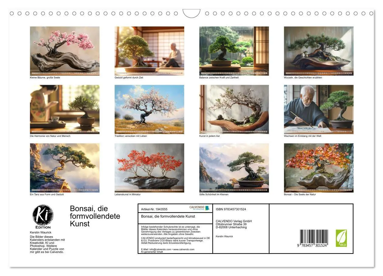 Bild: 9783457301524 | Bonsai, die formvollendete Kunst (Wandkalender 2026 DIN A3 quer),...