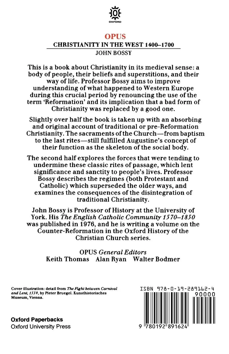 Rückseite: 9780192891624 | Christianity in the West 1400-1700 | John Bossy | Taschenbuch | 2001