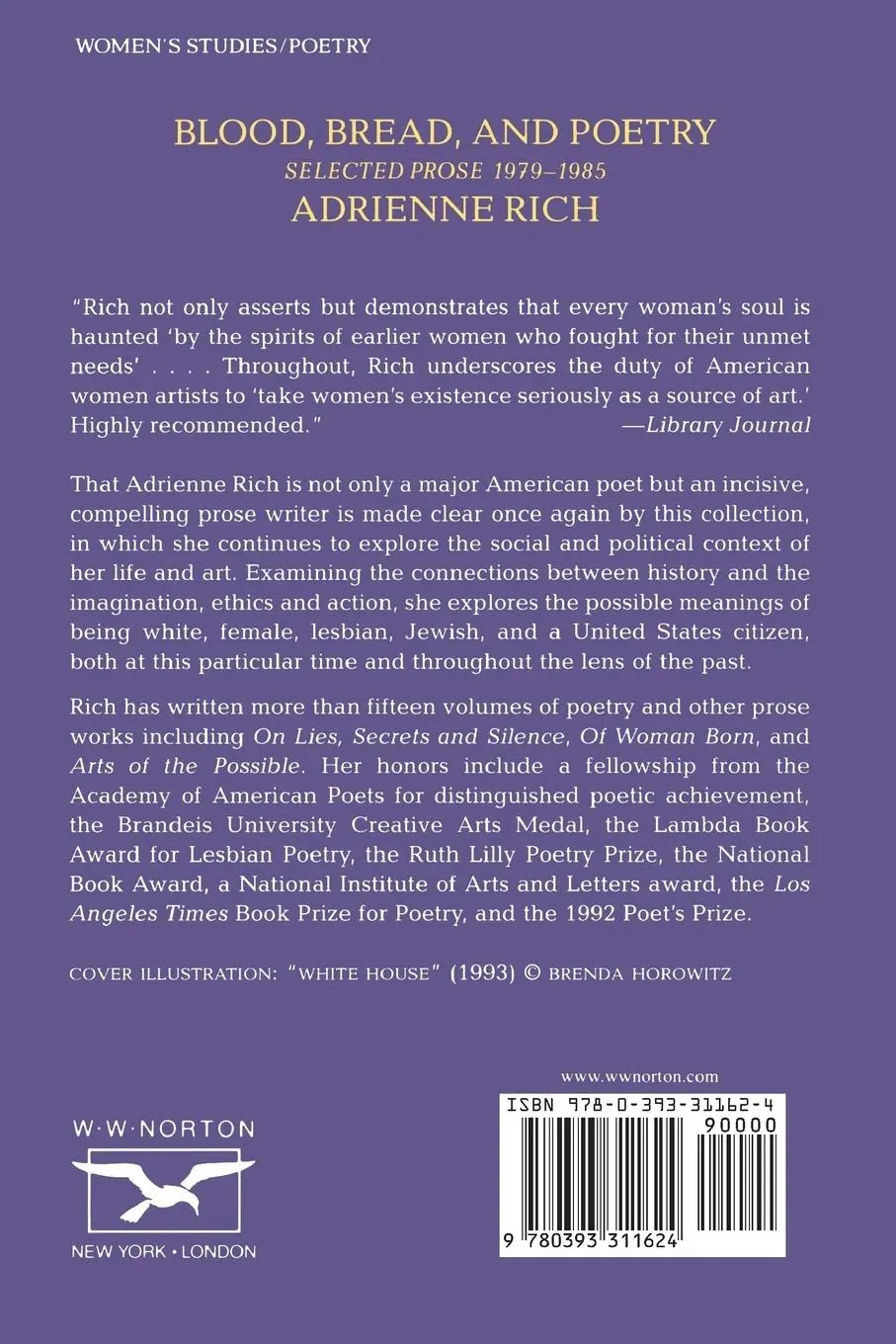 Rückseite: 9780393311624 | Blood, Bread, and Poetry | Selected Prose 1979-1985 | Adrienne Rich