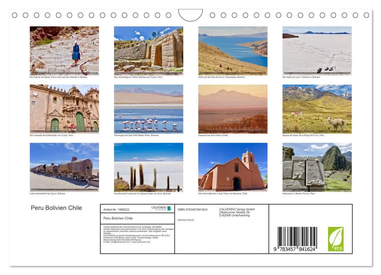 Bild: 9783457841624 | Peru Bolivien Chile (Wandkalender 2026 DIN A4 quer), CALVENDO...