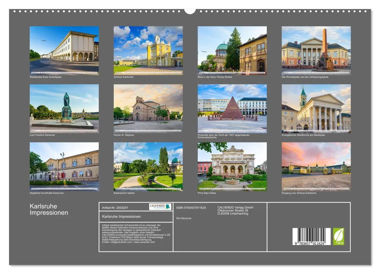 Bild: 9783457911624 | Karlsruhe Impressionen (Wandkalender 2026 DIN A2 quer), CALVENDO...