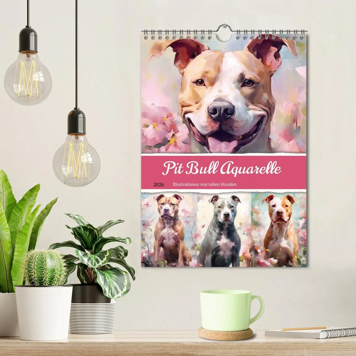 Bild: 9783516311624 | Pit Bull Aquarelle. Illustrationen von tollen Hunden (Wandkalender...