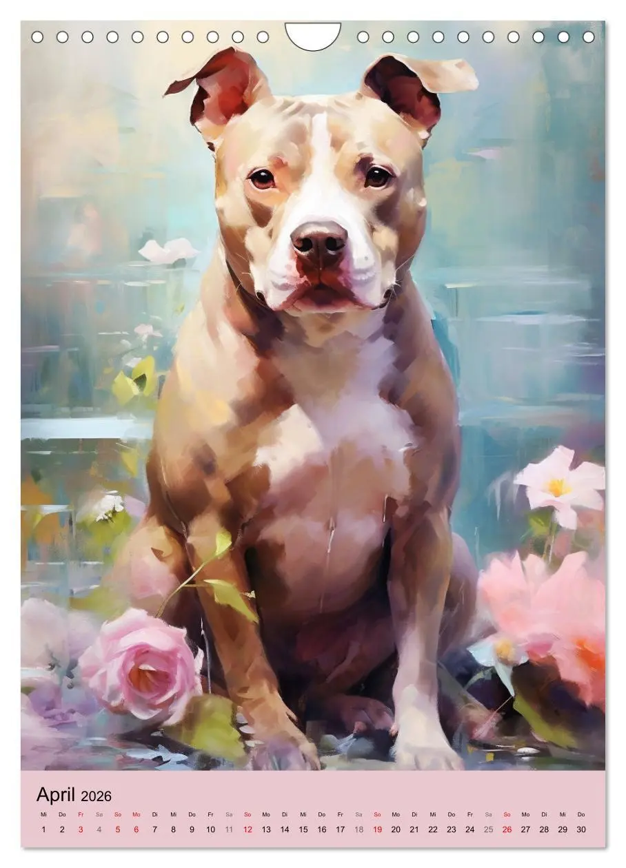 Bild: 9783516311624 | Pit Bull Aquarelle. Illustrationen von tollen Hunden (Wandkalender...