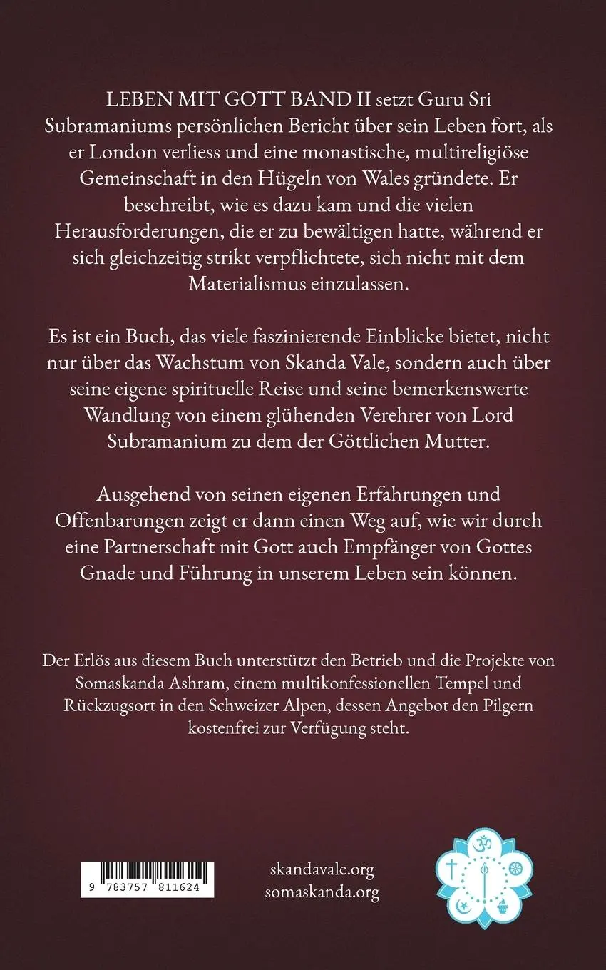 Rückseite: 9783757811624 | Leben mit Gott | Die Autobiografie von Guru Sri Subamaium, Band II