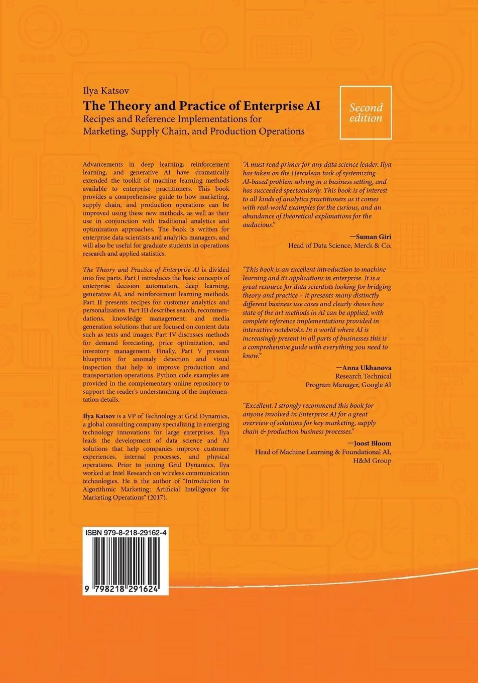 Rückseite: 9798218291624 | The Theory and Practice of Enterprise AI | Ilya Katsov | Taschenbuch