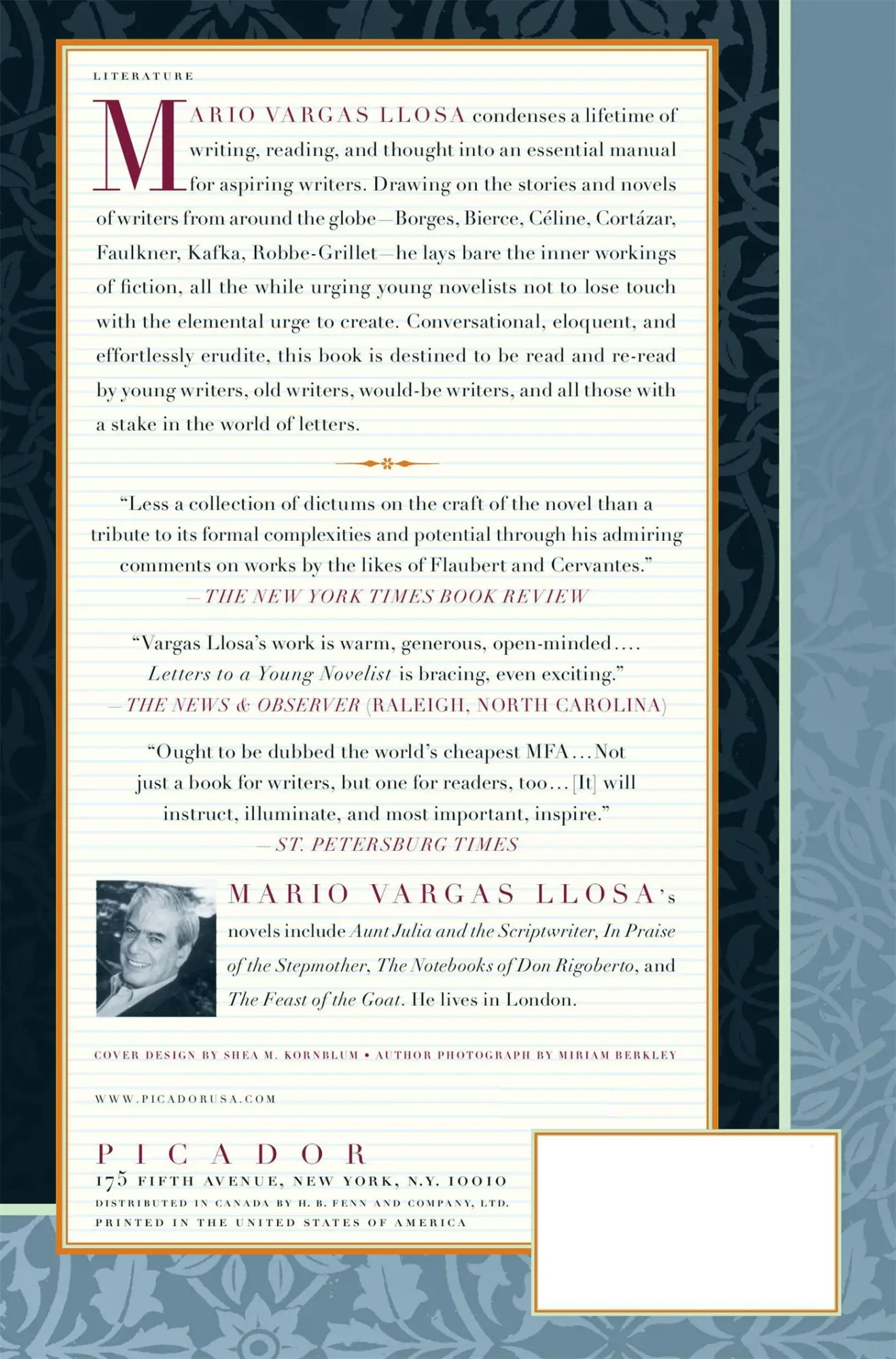 Rückseite: 9780312421724 | Letters to a Young Novelist | Mario Vargas Llosa | Taschenbuch | 2003