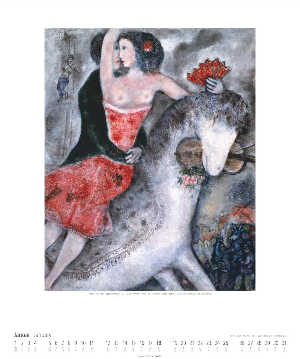 Bild: 9783839901724 | Marc Chagall Kalender 2026 | Marc Chagall | Kalender | Spiralbindung