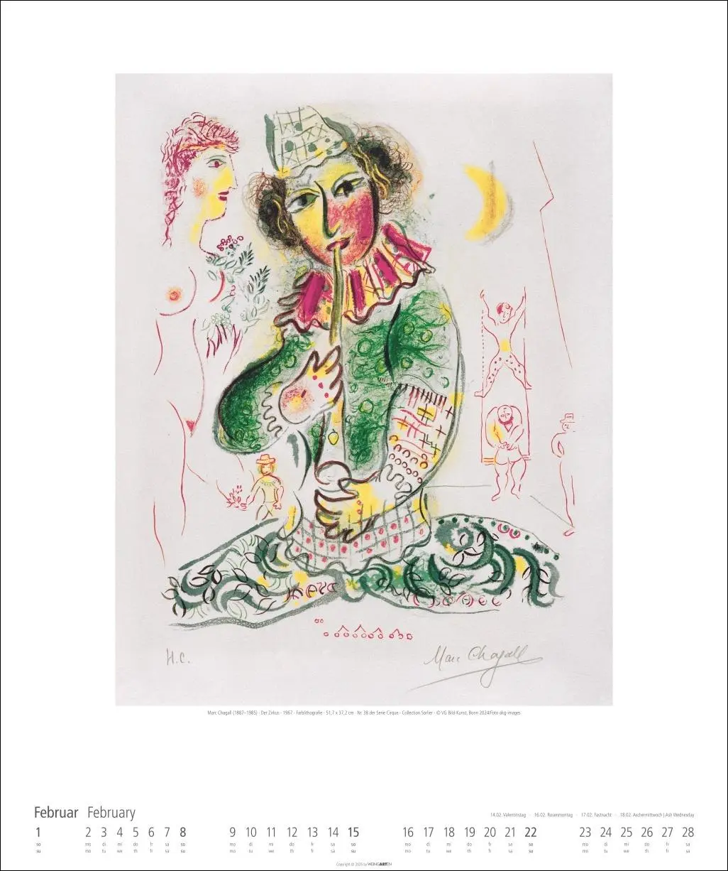 Bild: 9783839901724 | Marc Chagall Kalender 2026 | Marc Chagall | Kalender | Spiralbindung