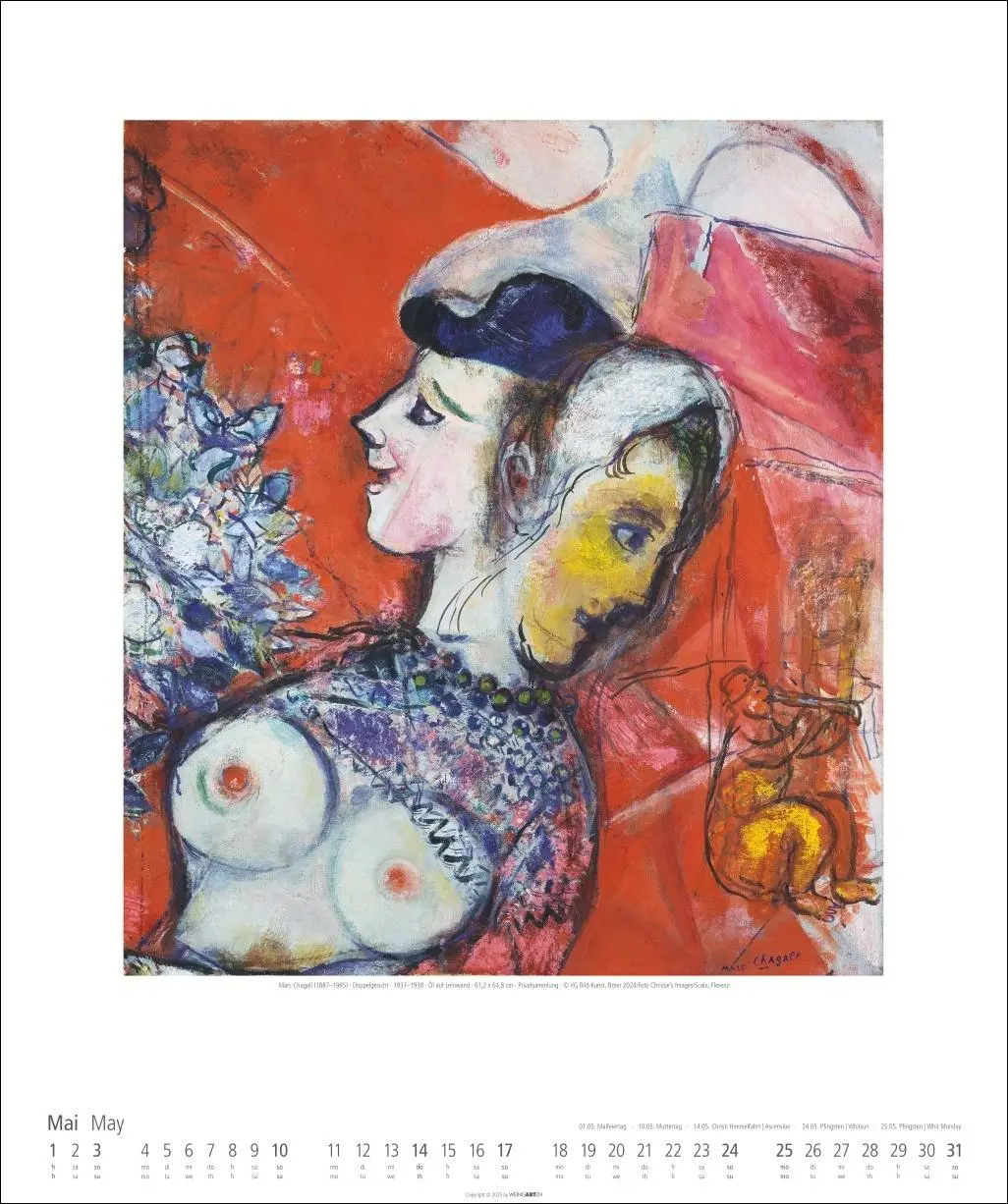 Bild: 9783839901724 | Marc Chagall Kalender 2026 | Marc Chagall | Kalender | Spiralbindung