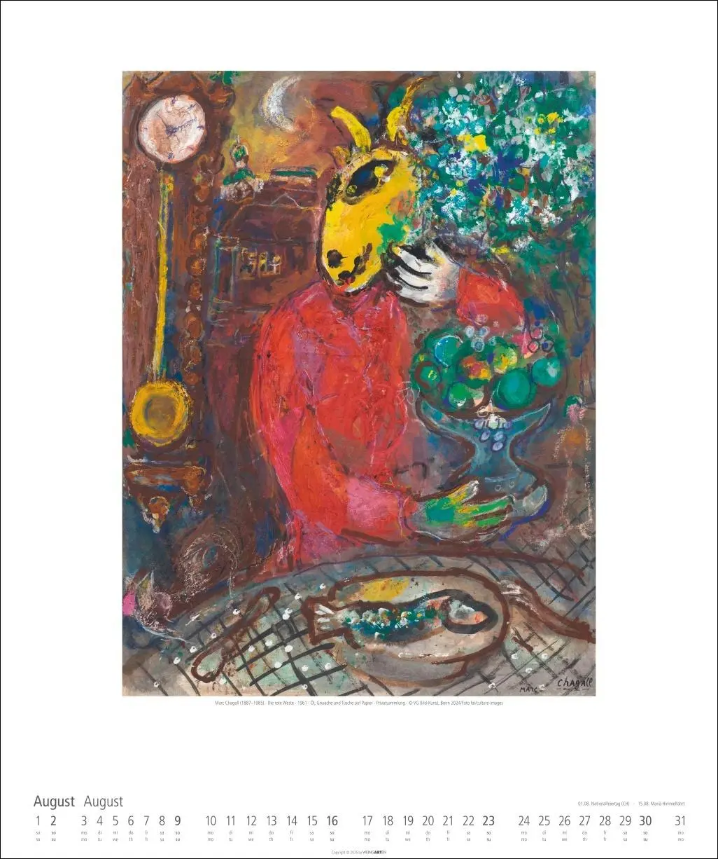 Bild: 9783839901724 | Marc Chagall Kalender 2026 | Marc Chagall | Kalender | Spiralbindung