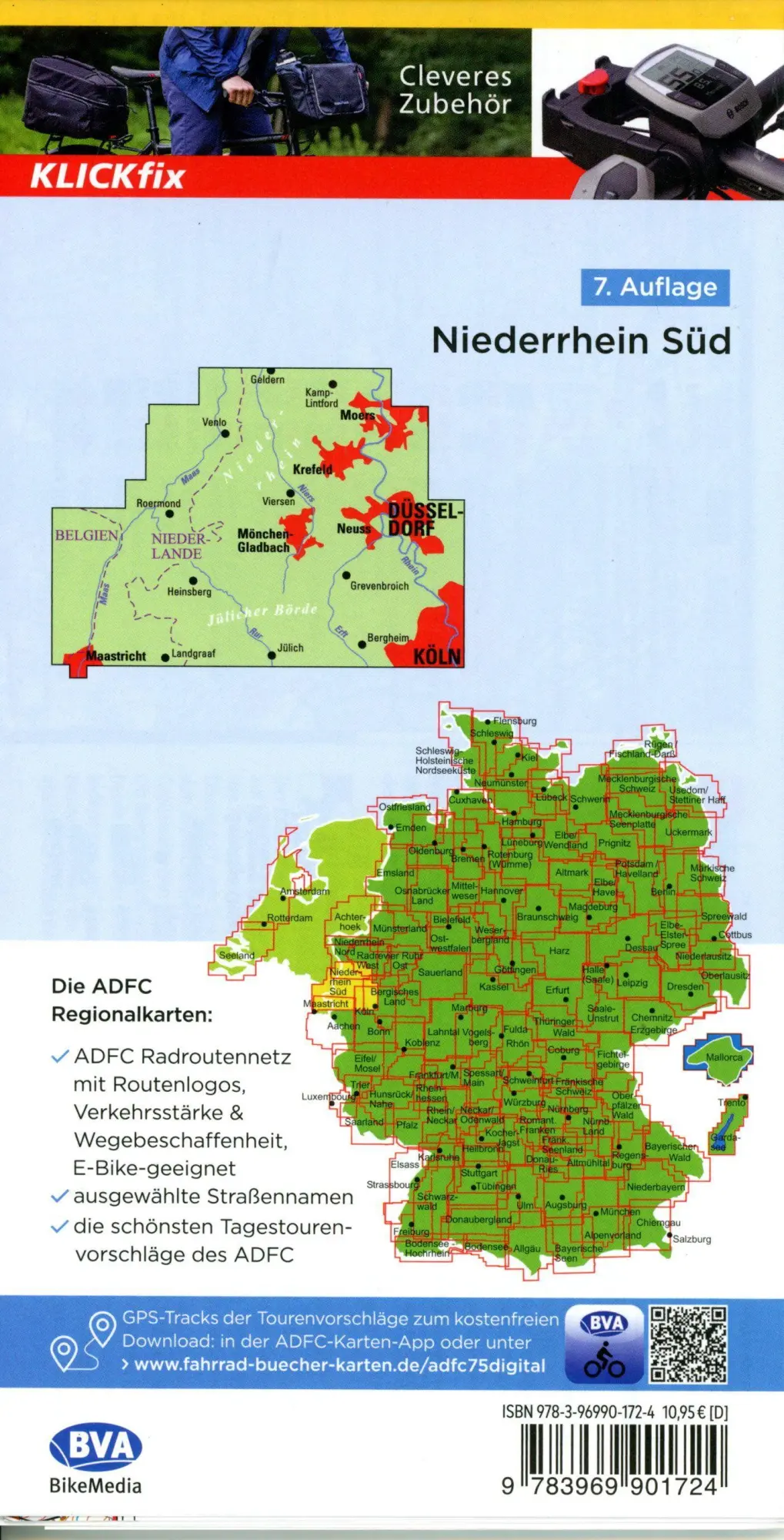Bild: 9783969901724 | ADFC-Regionalkarte Niederrhein Süd 1:75.000, mit...