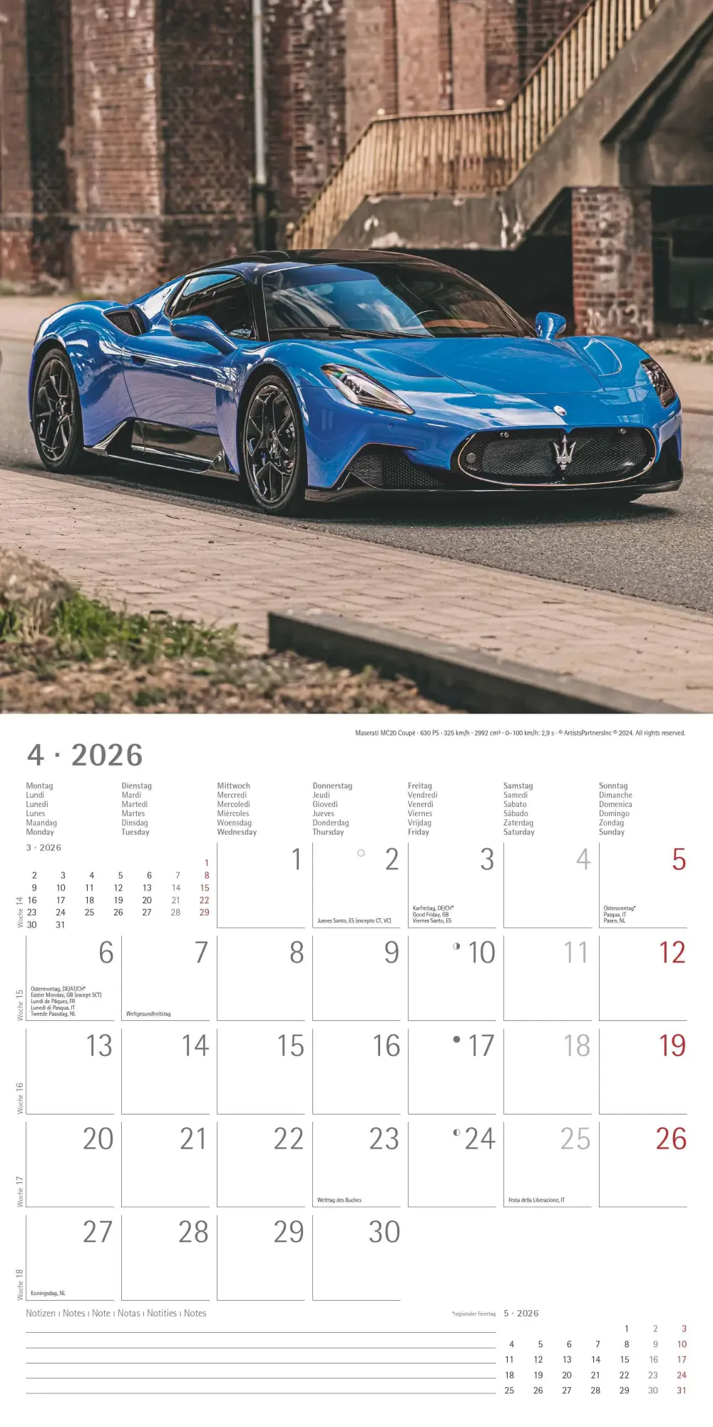 Bild: 4069095001824 | High Speed 2026 - Broschürenkalender 30x30 cm (30x60 geöffnet) -...