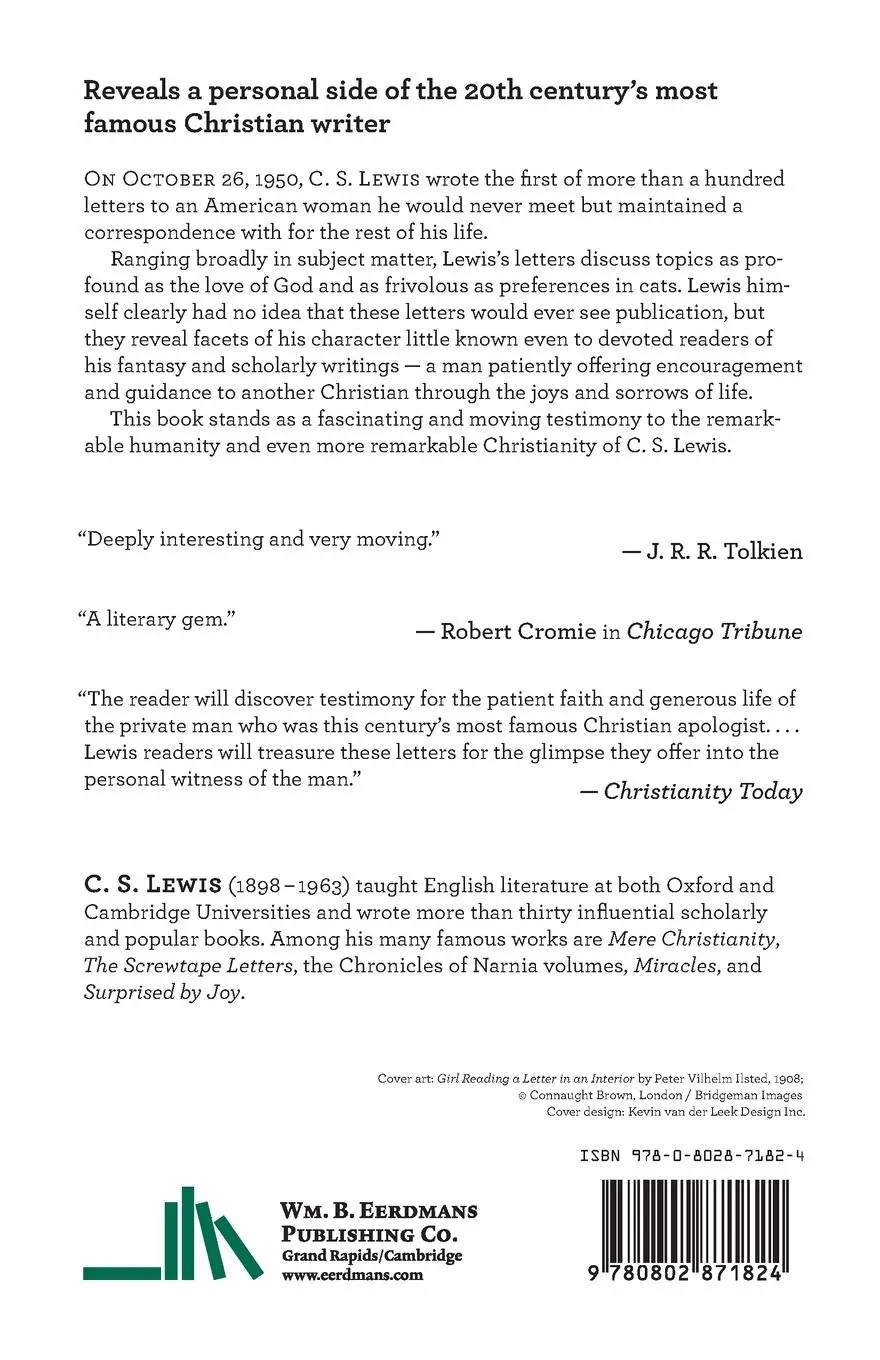 Rückseite: 9780802871824 | Letters to an American Lady | C S Lewis | Taschenbuch | Englisch