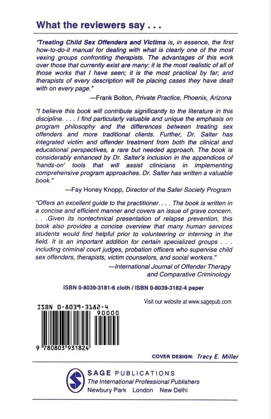 Rückseite: 9780803931824 | Treating Child Sex Offenders and Victims | A Practical Guide | Salter