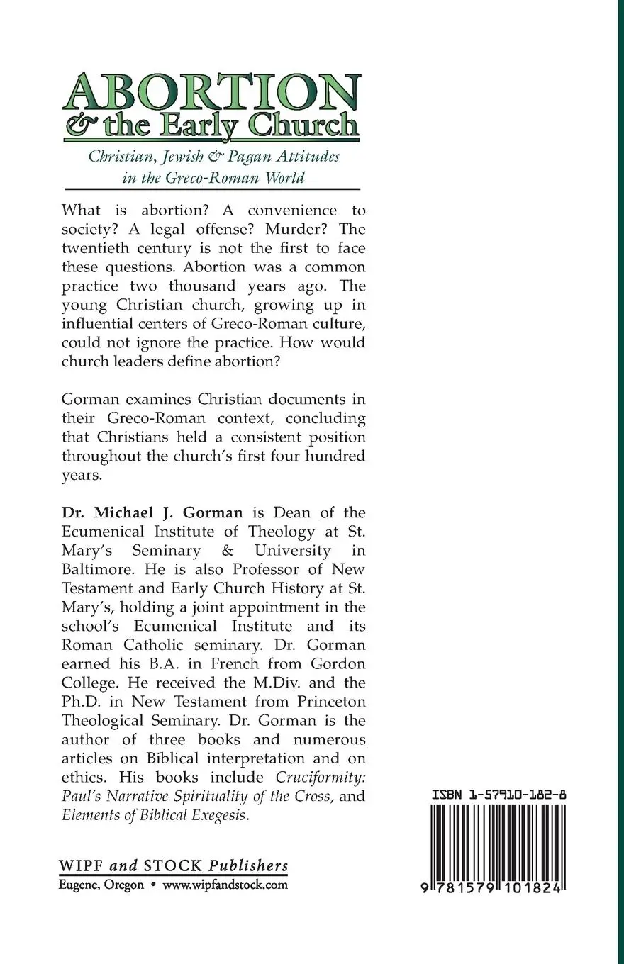 Rückseite: 9781579101824 | Abortion and the Early Church | Michael J. Gorman | Taschenbuch | 1998