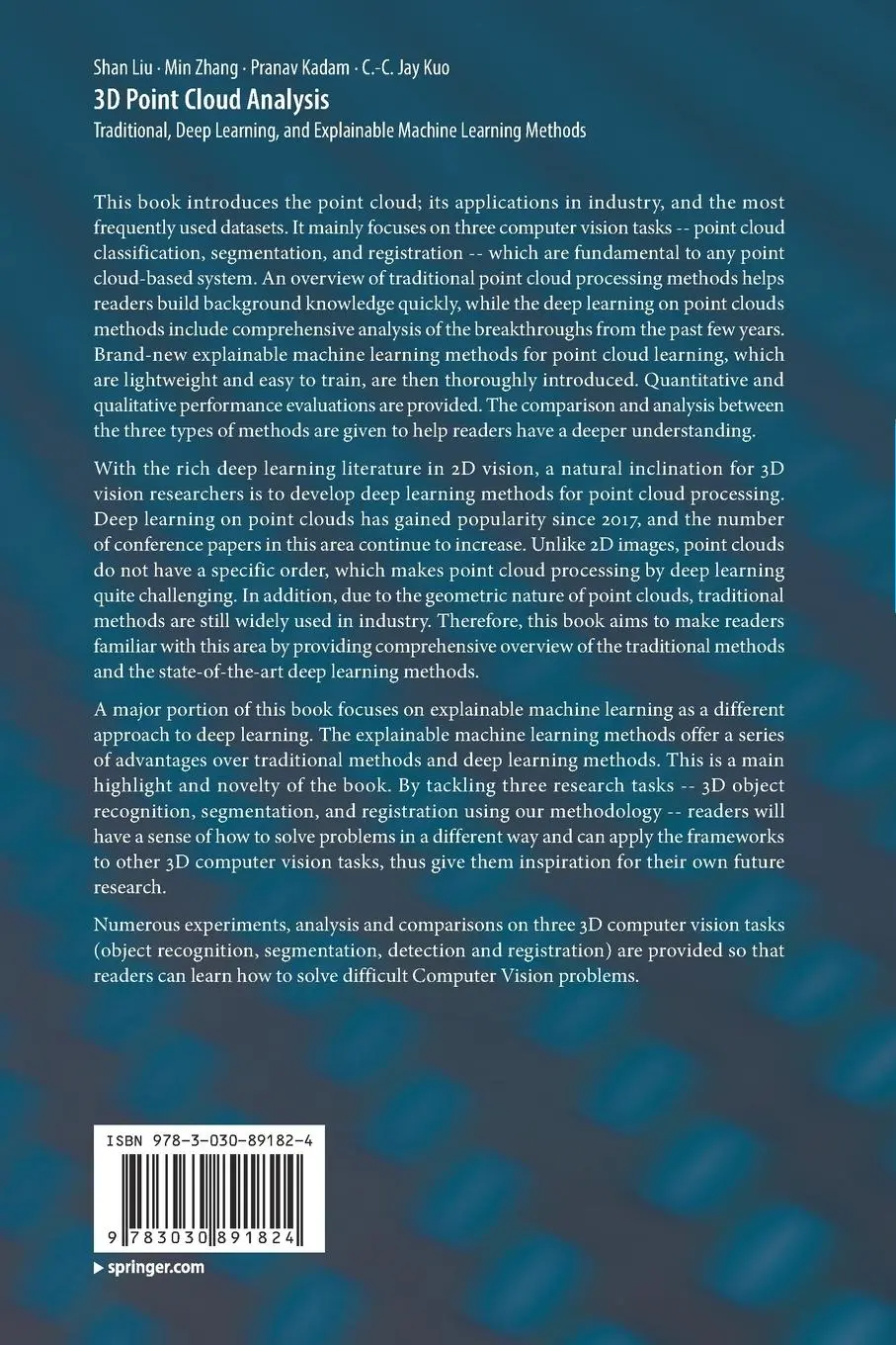 Rückseite: 9783030891824 | 3D Point Cloud Analysis | Shan Liu (u. a.) | Taschenbuch | xiv | 2022