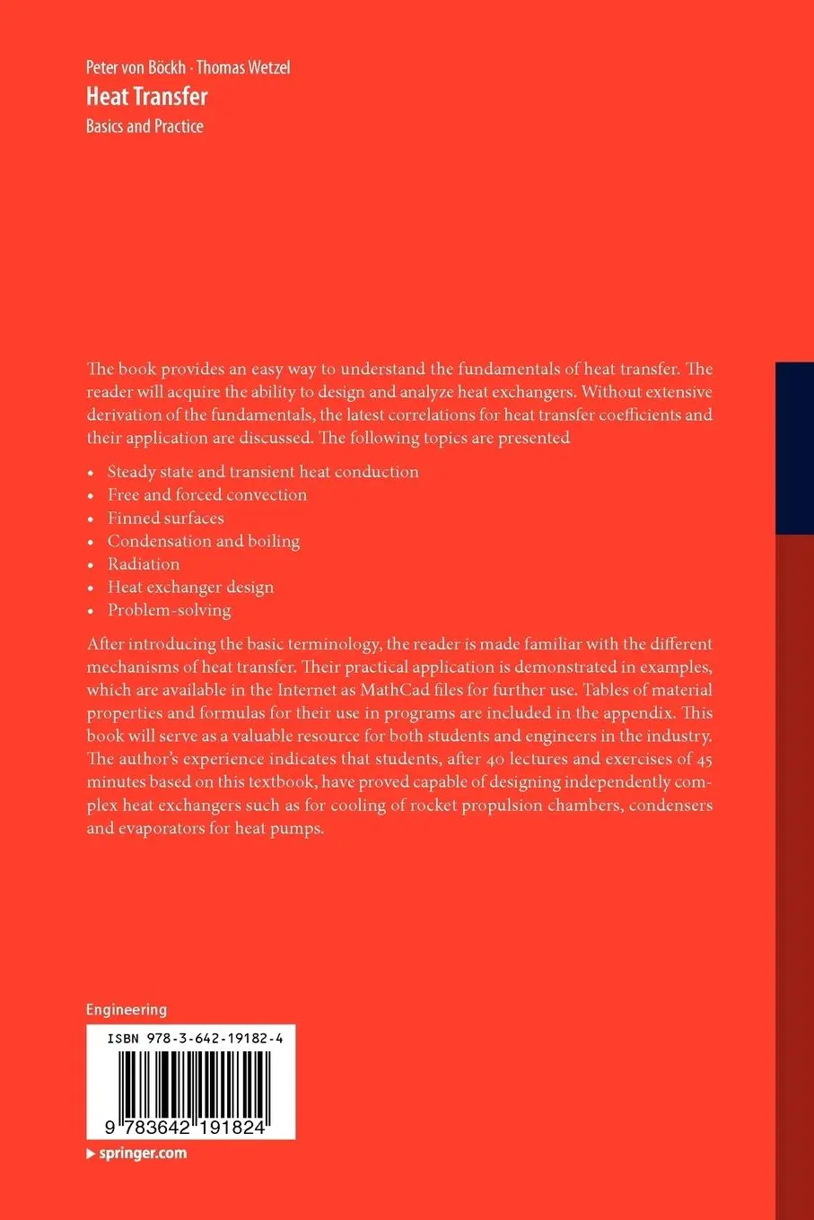 Rückseite: 9783642191824 | Heat Transfer | Basics and Practice | Thomas Wetzel (u. a.) | Buch