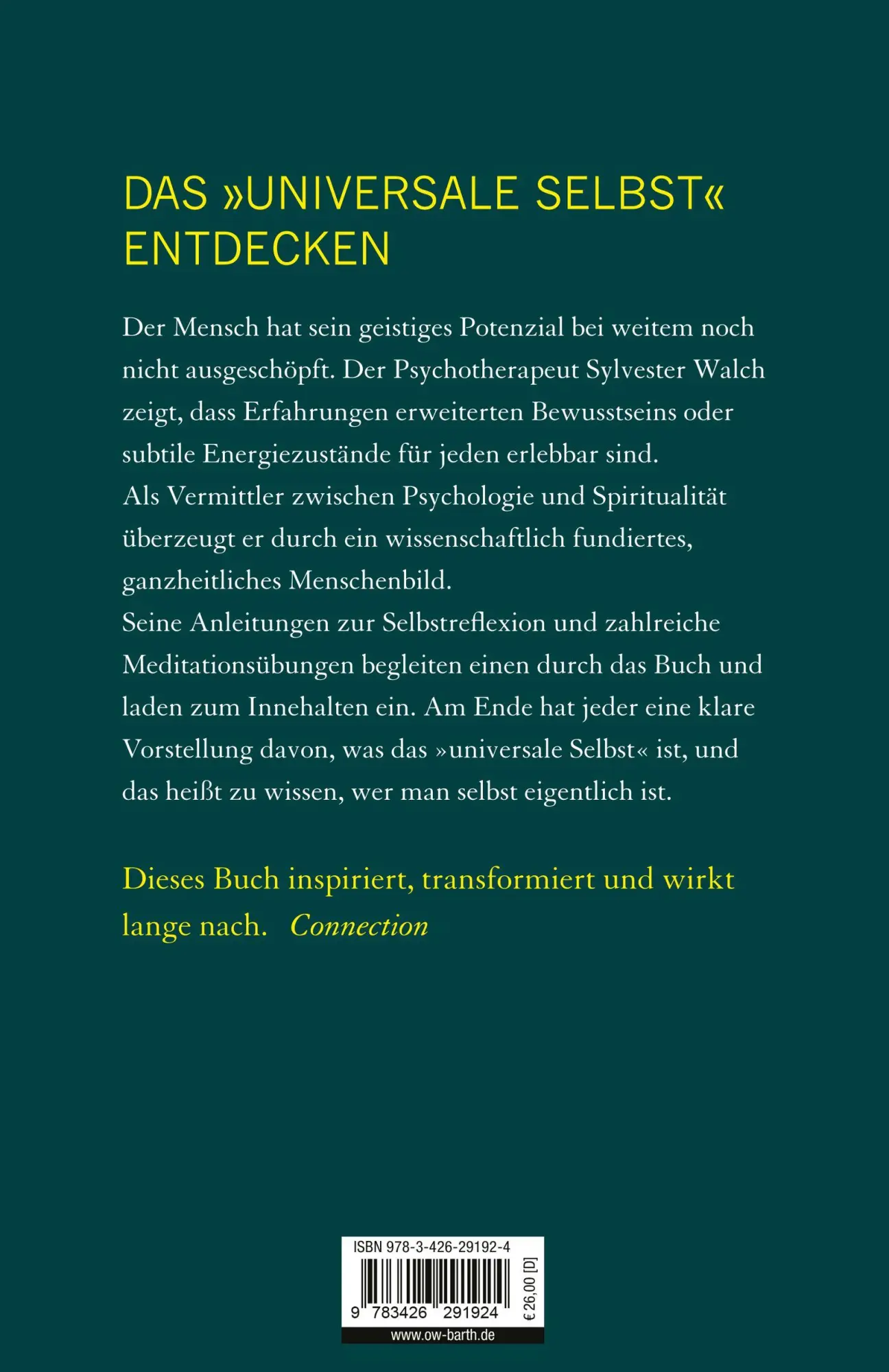 Rückseite: 9783426291924 | Vom Ego zum Selbst | Grundlinien eines spirituellen Menschenbildes