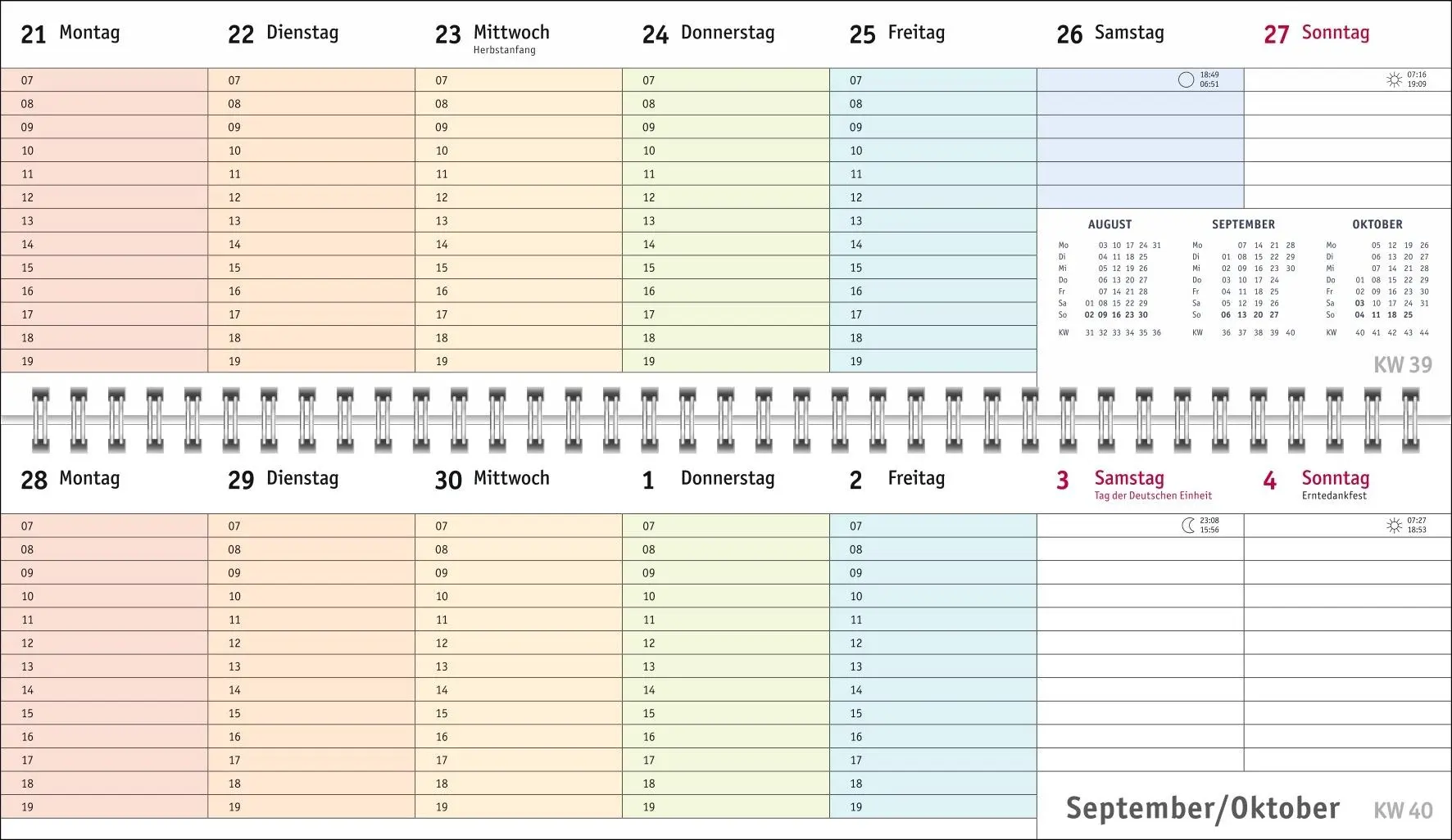 Bild: 9783756411924 | Bunte Wochen Wochenquerplaner 2026 | Heye | Kalender | Spiralbindung