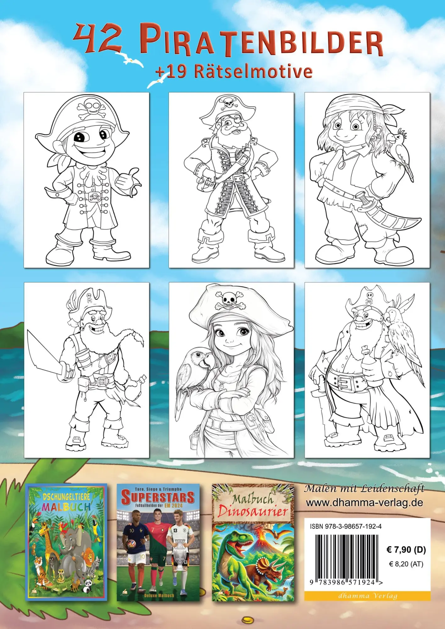 Rückseite: 9783986571924 | Piraten Malbuch für Kinder ab 6 Jahren | Josef Mickey Müller | Buch