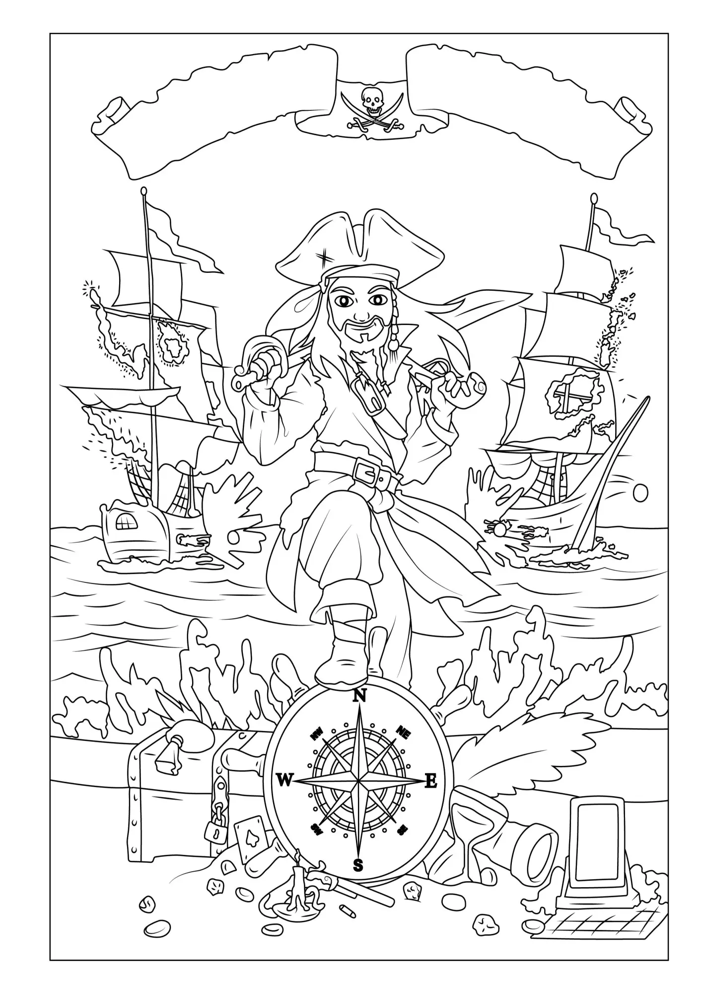 Bild: 9783986571924 | Piraten Malbuch für Kinder ab 6 Jahren | Josef Mickey Müller | Buch