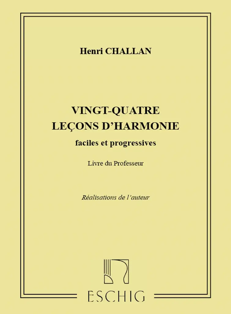 Cover: 9790045021924 | 24 Lecons D'Harmonie faciles et progressives | livre du Professeur