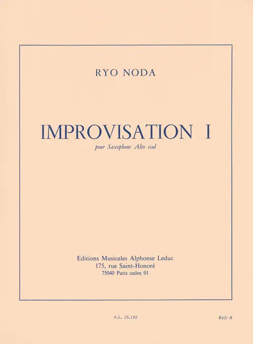 Cover: 9790046251924 | Improvisation 1 | Ryo Noda | Buch | Alphonse Leduc | EAN 9790046251924