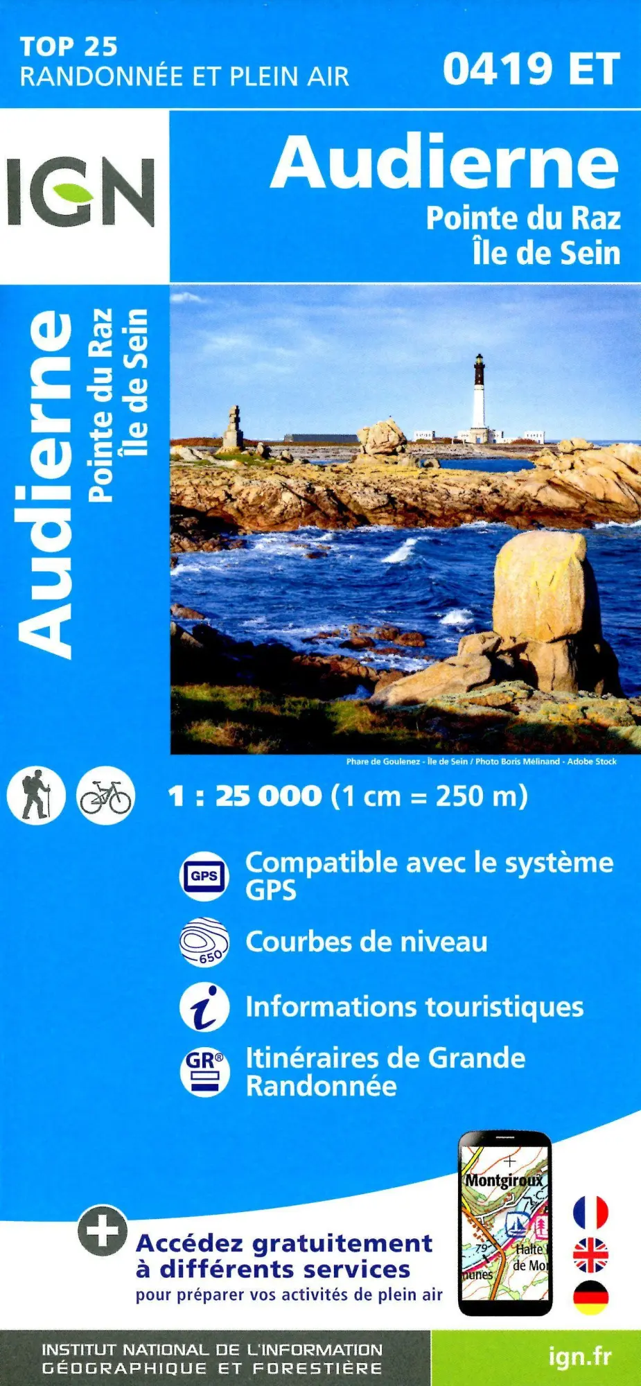 Cover: 9782758552024 | Audierne Pointe du Raz/Sein 1:25 000 | 1:25000 | (Land-)Karte | 2022