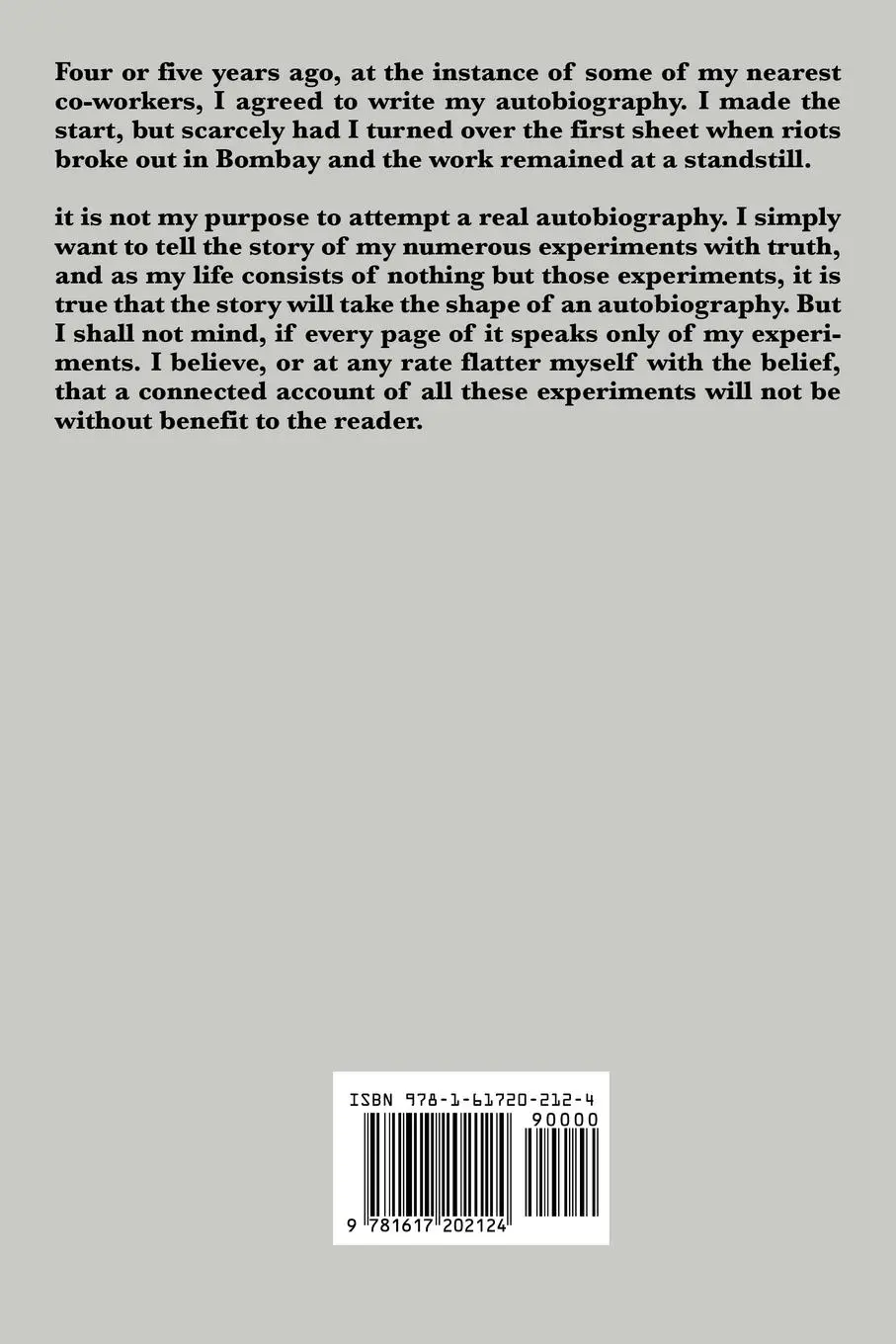 Rückseite: 9781617202124 | My Experiments with Truth | Karamchand Mohandas Gandhi (u. a.) | Buch
