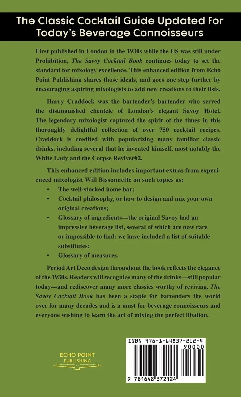 Rückseite: 9781648372124 | The Deluxe Savoy Cocktail Book | Harry Craddock (u. a.) | Buch | 2022