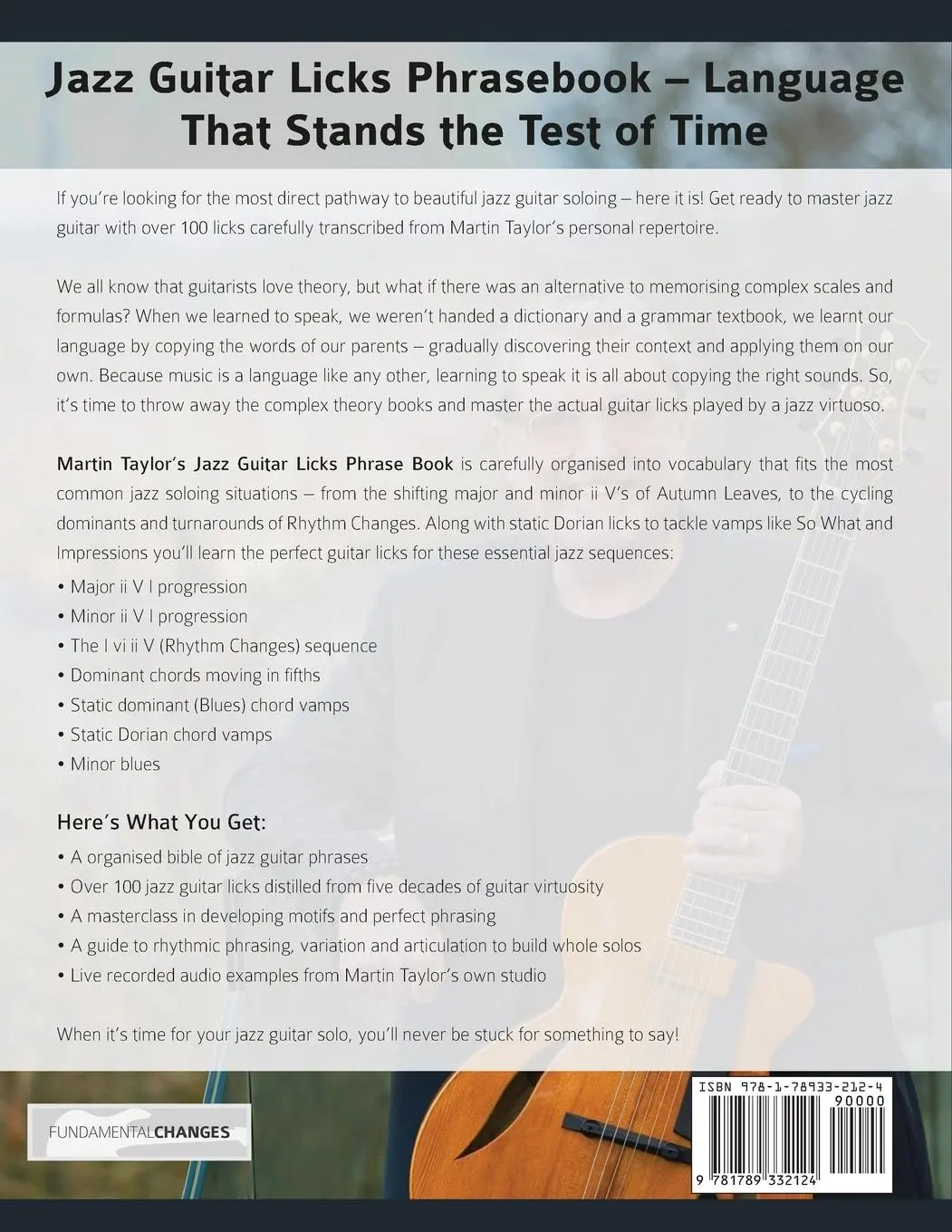 Rückseite: 9781789332124 | Martin Taylor's Jazz Guitar Licks Phrase Book | Martin Taylor (u. a.)