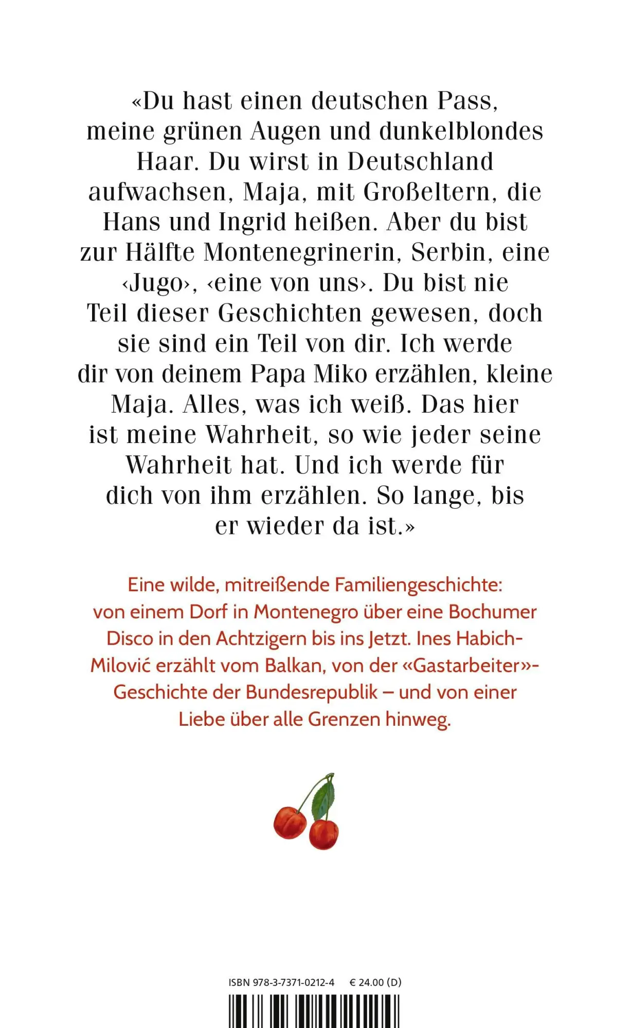 Rückseite: 9783737102124 | Dein Vater hat die Taschen voller Kirschen | Ines Habich-Milovic