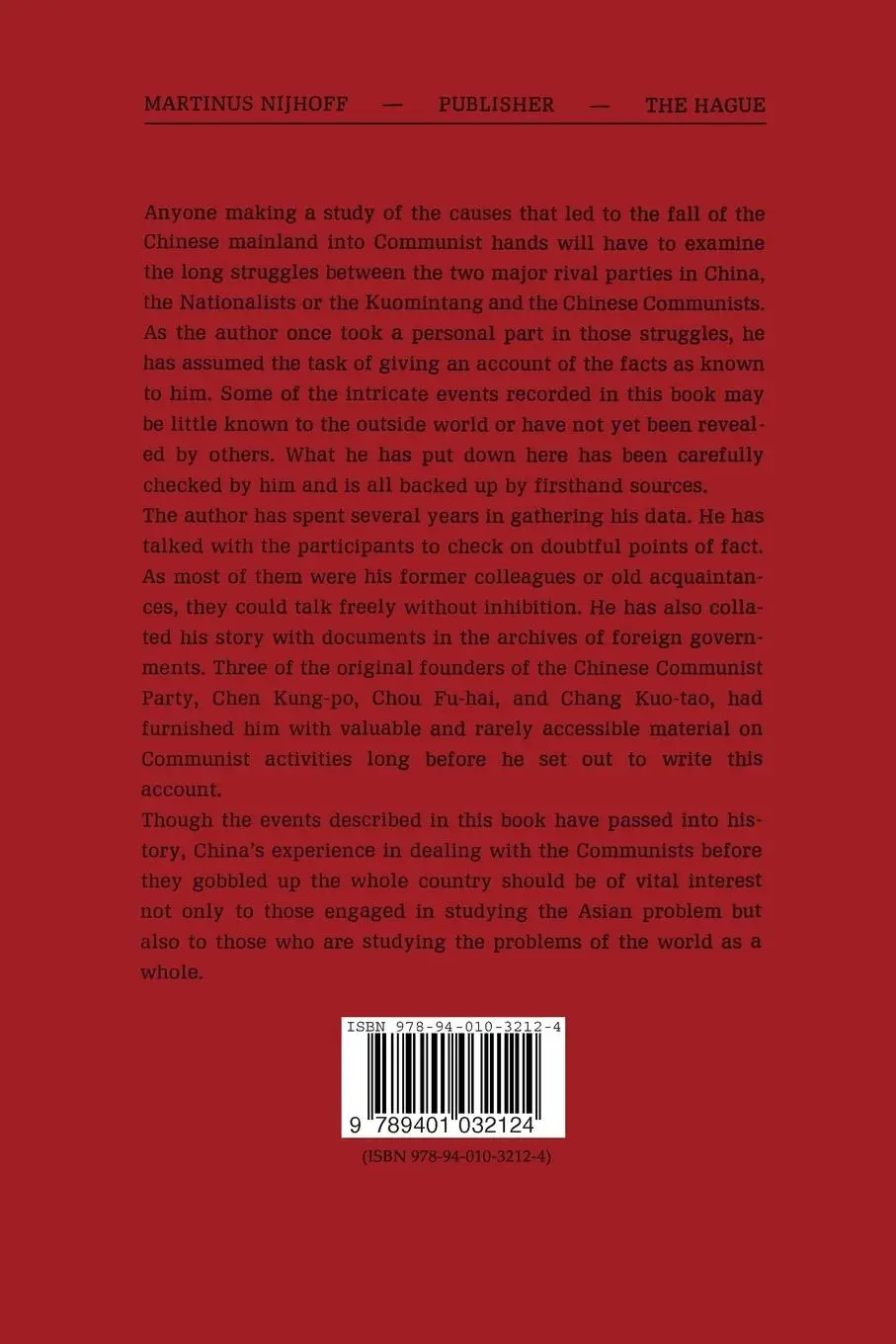 Rückseite: 9789401032124 | The Kuomintang-Communist Struggle in China 1922-1949 | Chung-Gi Kwai