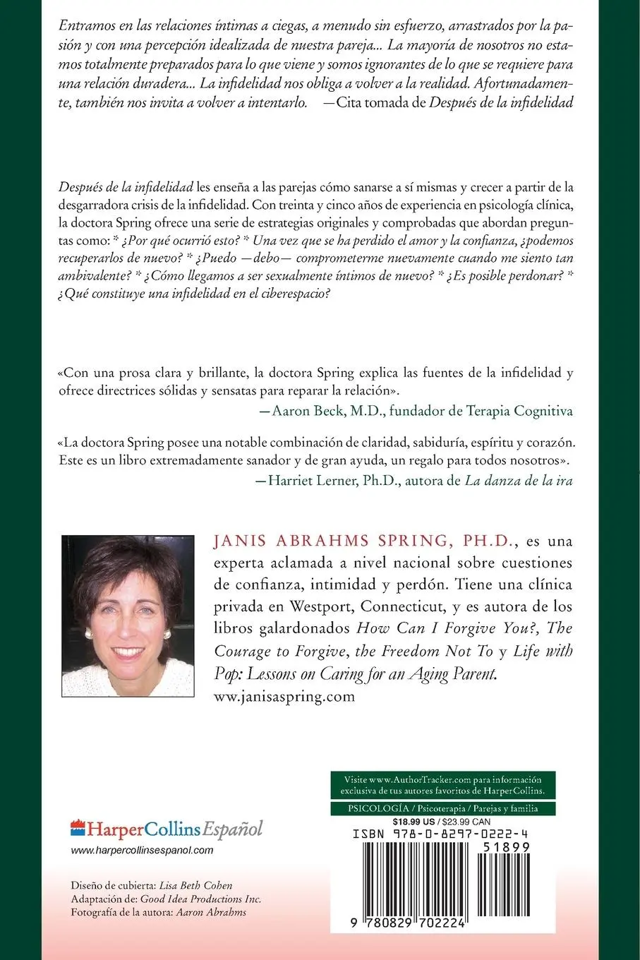 Rückseite: 9780829702224 | Después de la infidelidad | Janis A. Spring | Taschenbuch | Spanisch