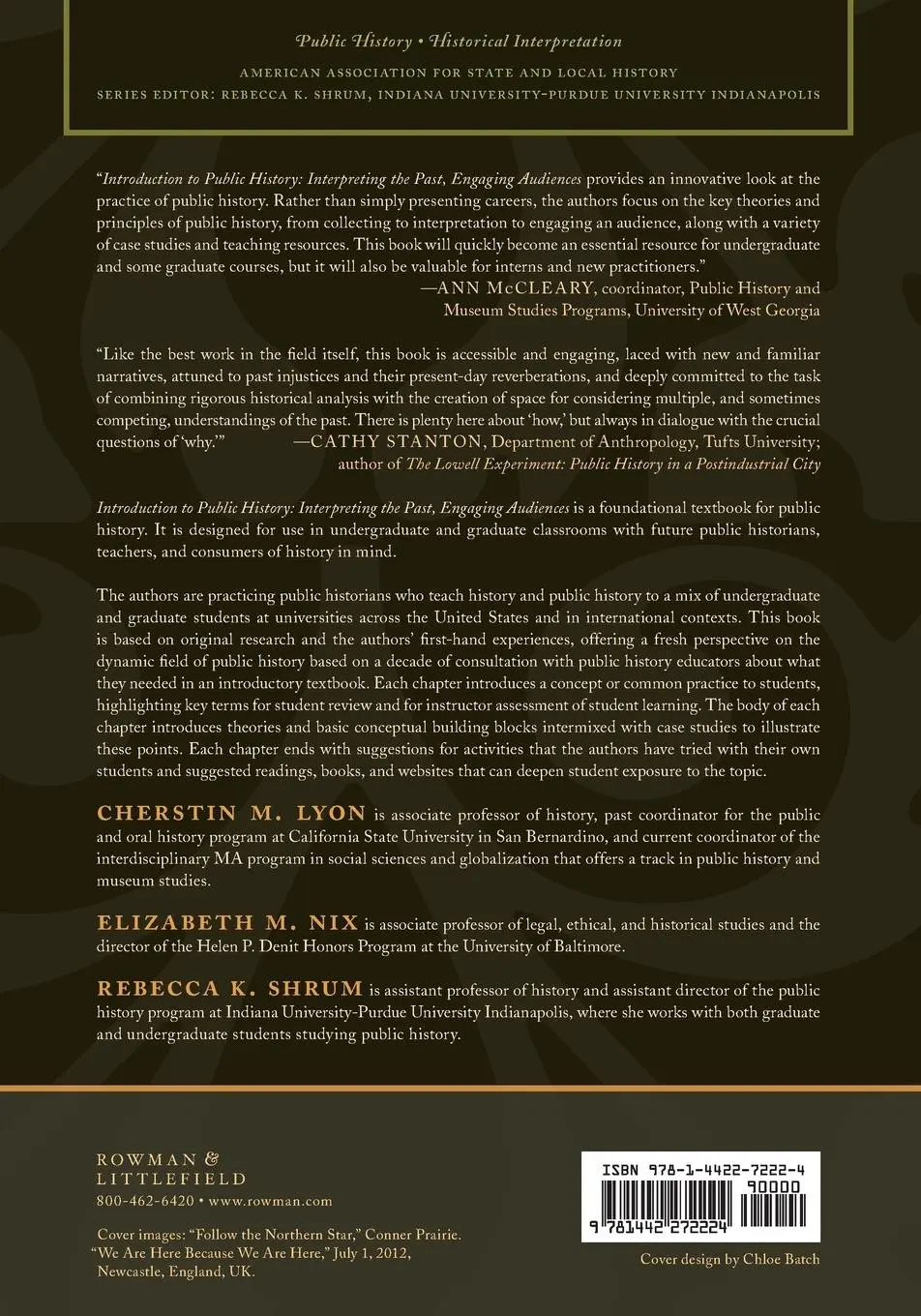Rückseite: 9781442272224 | Introduction to Public History | Cherstin M. Lyon (u. a.) | Buch