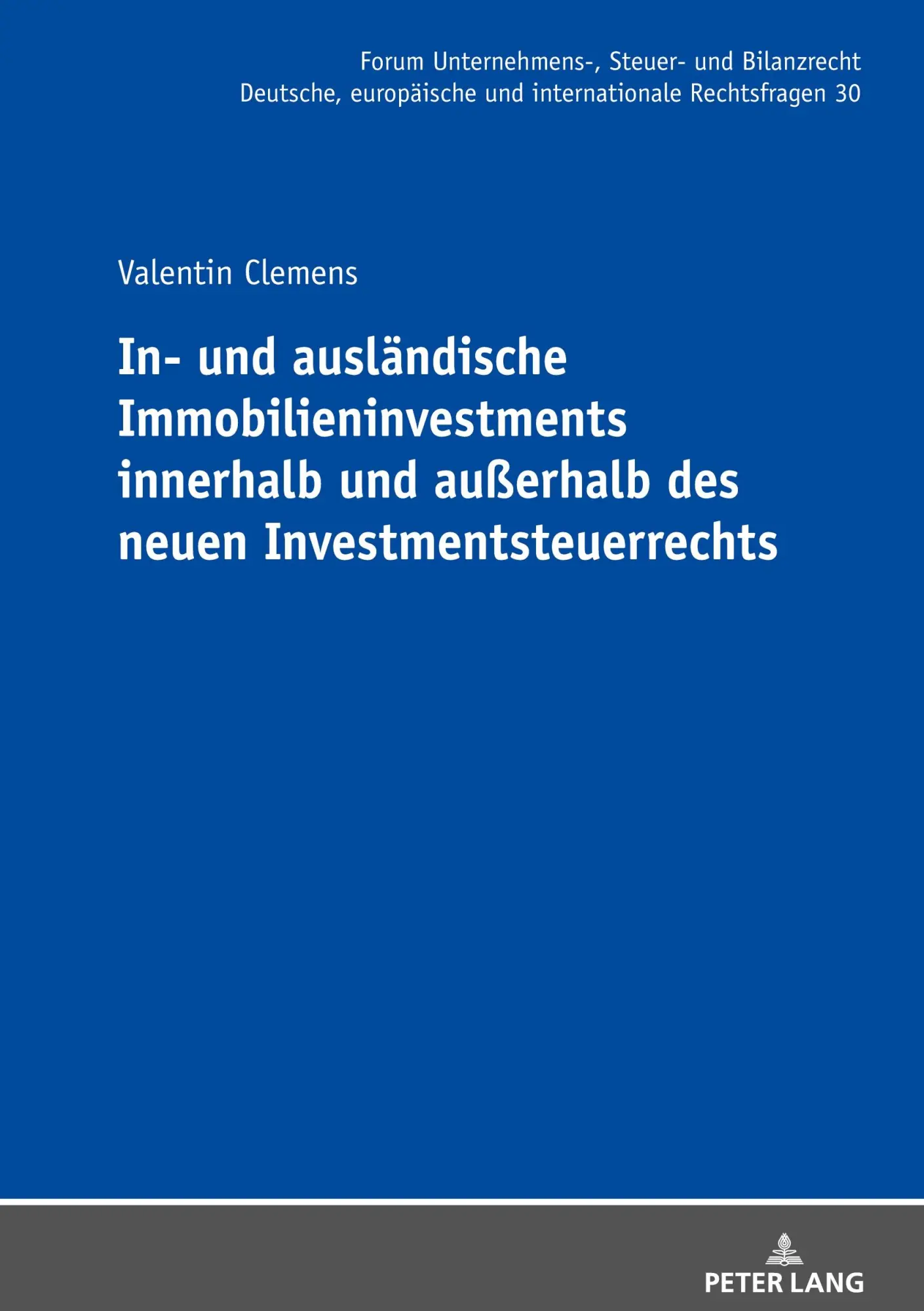 Cover: 9783631922224 | In- und ausländische Immobilieninvestments innerhalb und außerhalb...