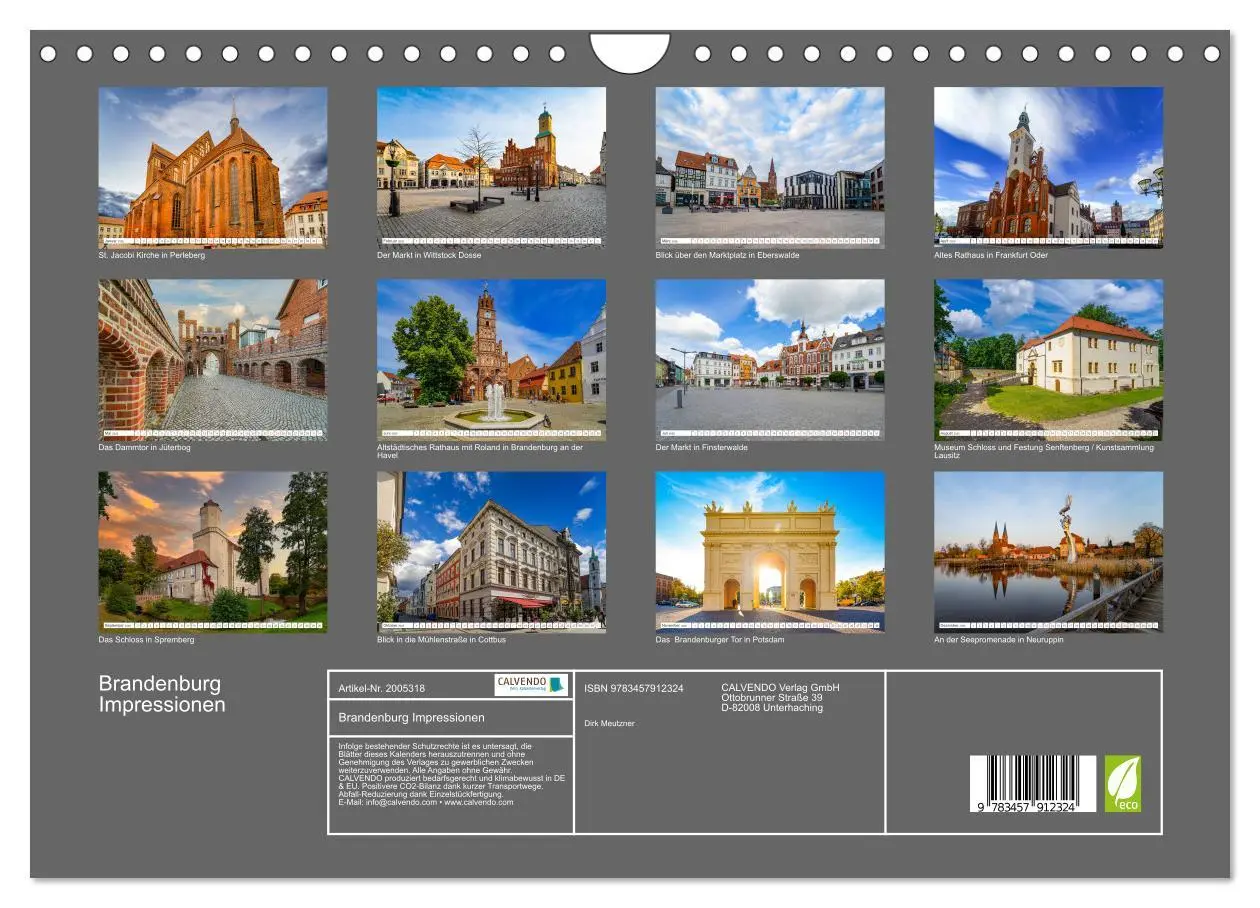 Bild: 9783457912324 | Brandenburg Impressionen (Wandkalender 2026 DIN A4 quer), CALVENDO...