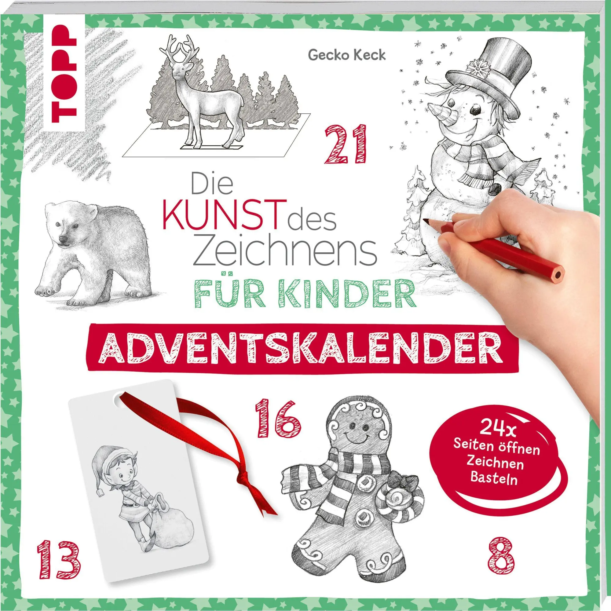 Cover: 9783735892324 | Die Kunst des Zeichnens für Kinder Adventskalender | Gecko Keck | Buch
