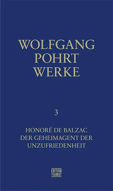 Cover: 9783893202324 | Werke Band 3 | Honoré de Balzac - Der Geheimagent der Unzufriedenheit
