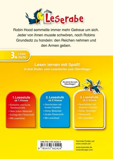 Rückseite: 9783473362424 | Robin Hood, König der Wälder - Leserabe 3. Klasse - Erstlesebuch...