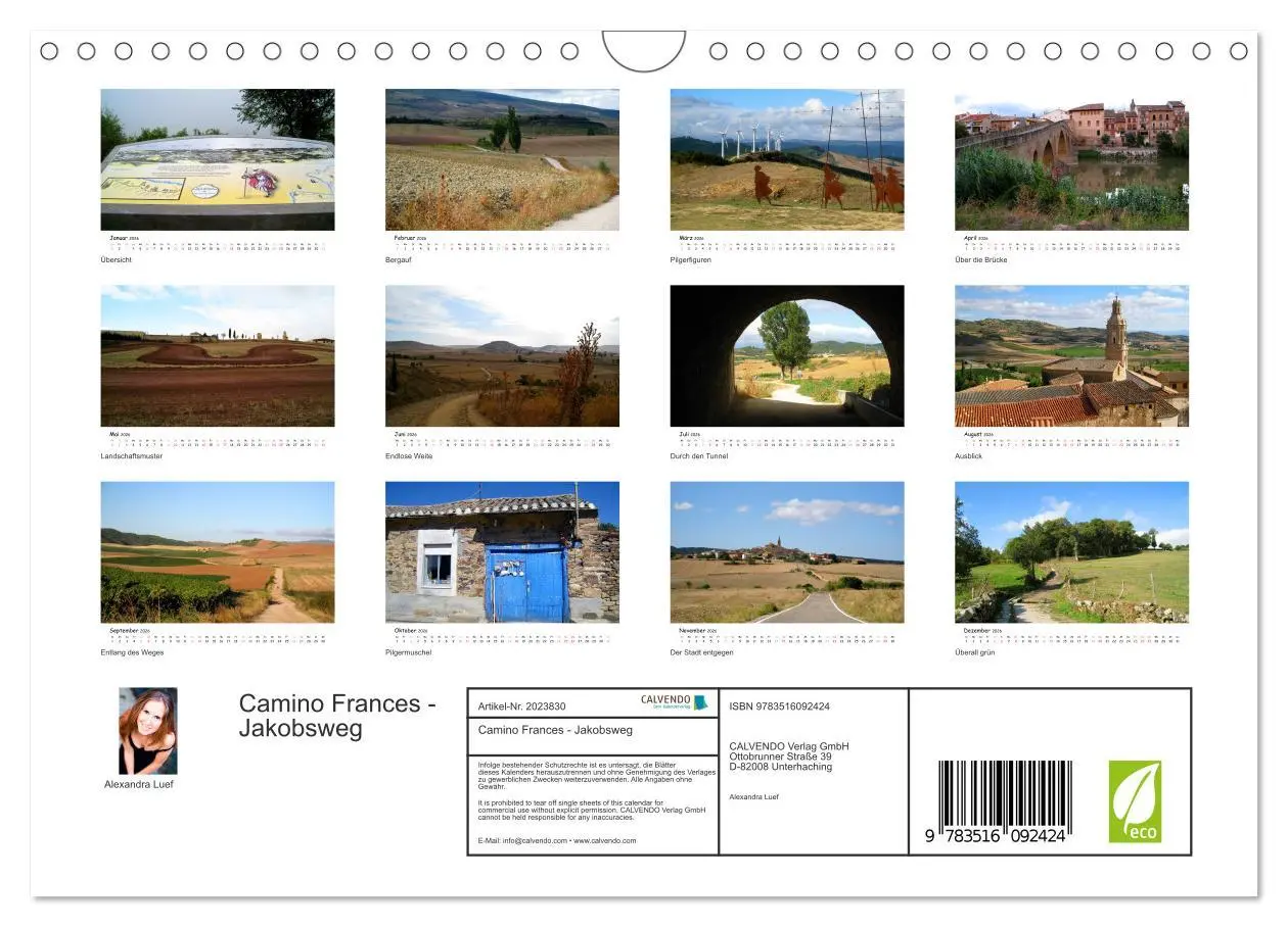 Bild: 9783516092424 | Camino Frances - Jakobsweg (Wandkalender 2026 DIN A4 quer),...