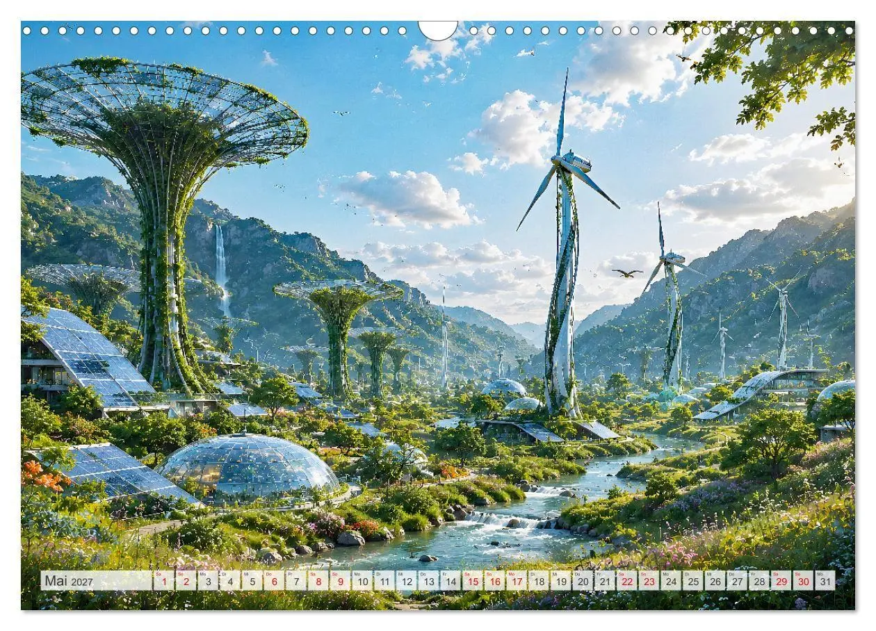 Bild: 9783594382424 | Die grüne Zukunft - Visionäre Städte (Wandkalender 2027 DIN A3...