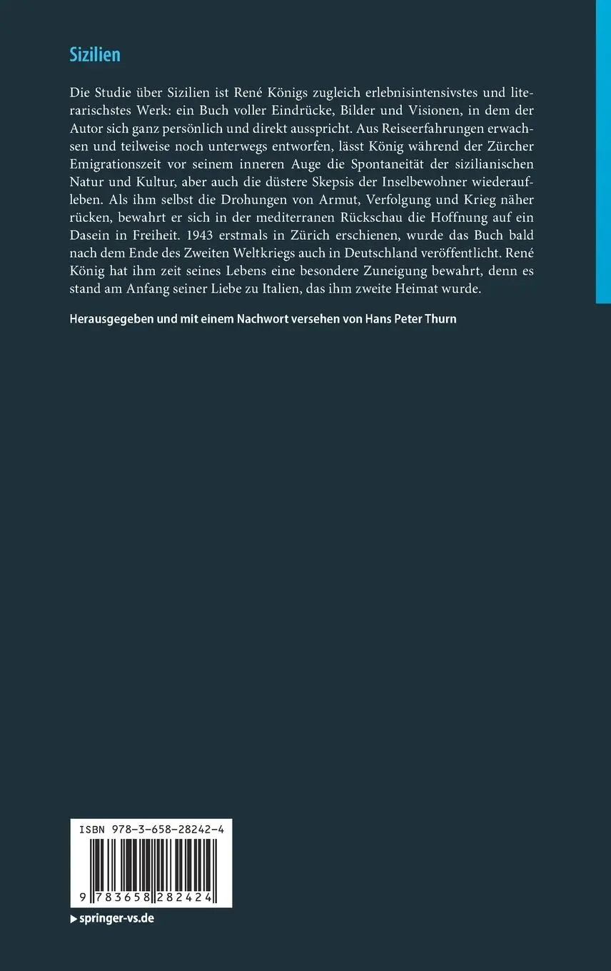 Rückseite: 9783658282424 | Sizilien | René König | Buch | viii | Deutsch | 2021